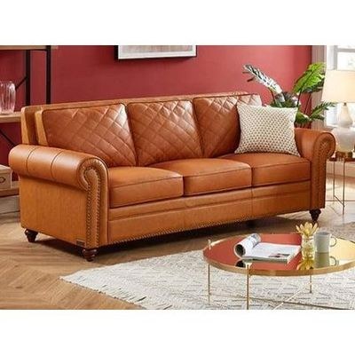 Wooden Handmade Stylish Look Grace Modern Sofa 3+1 (Brown) - Image 2