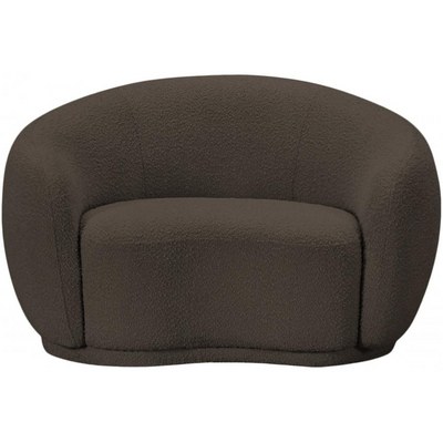 Snug Rounded Back Rich Brown Modern Boucle Sofa - Image 3
