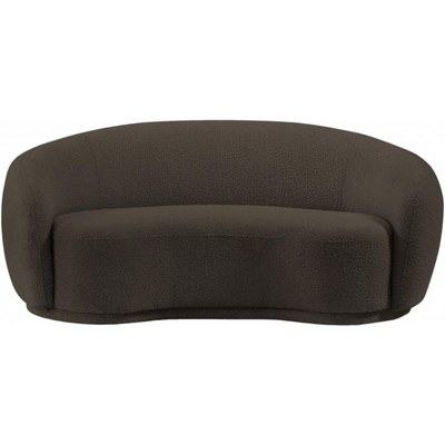 Snug Rounded Back Rich Brown Modern Boucle Sofa - Image 4