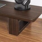 Walnut Monitor Stand-Modern Desk Organizer, Monitor Raised Shelf Screen Support Stand Office Laptop Cooling Storage Holders 120 cm