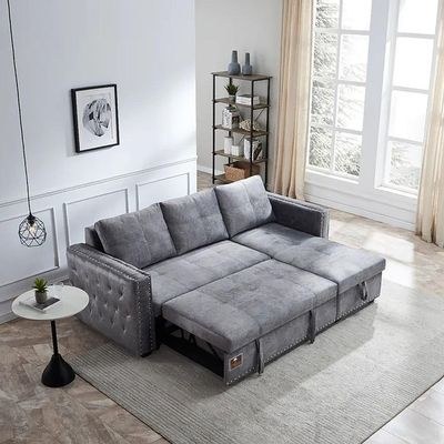 Modern Style L-Shape Sofa Bed with Comfort Cushion