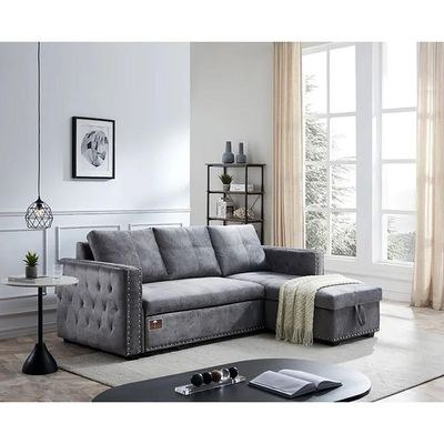 Modern Style L-Shape Sofa Bed with Comfort Cushion - Image 4