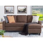 Convertible L-Shaped Wide Reversible Sectional Sofa 3 Seater With Ottoman