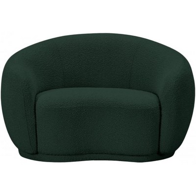Snug Rounded Back Rich Green Modern Boucle Sofa - Image 3