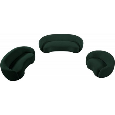 Snug Rounded Back Rich Green Modern Boucle Sofa - Image 3