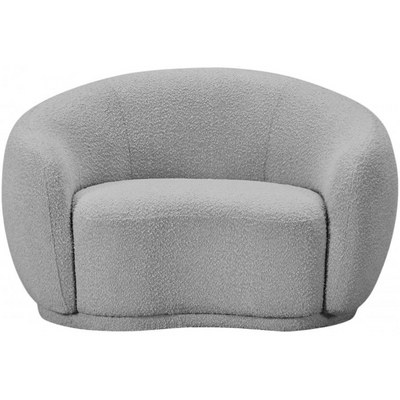 Snug Rounded Back Rich Grey Modern Boucle Sofa - Image 3
