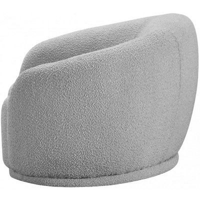 Snug Rounded Back Rich Grey Modern Boucle Sofa - Image 5