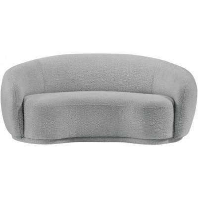 Snug Rounded Back Rich Grey Modern Boucle Sofa - Image 3