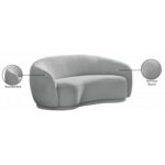 Snug Rounded Back Rich Grey Modern Boucle Sofa