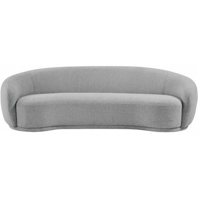 Snug Rounded Back Rich Grey Modern Boucle Sofa - Image 3