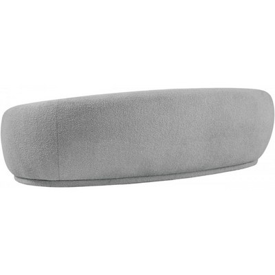 Snug Rounded Back Rich Grey Modern Boucle Sofa - Image 4