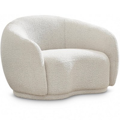 Snug Rounded Back Rich Cream Modern Boucle Sofa - Image 2