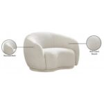 Snug Rounded Back Rich Cream Modern Boucle Sofa