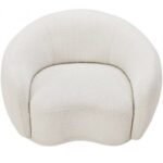 Snug Rounded Back Rich Cream Modern Boucle Sofa