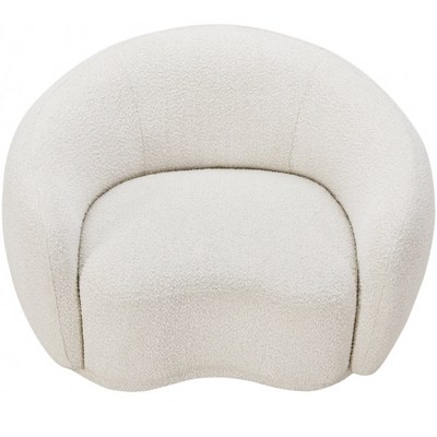 Snug Rounded Back Rich Cream Modern Boucle Sofa - Image 5