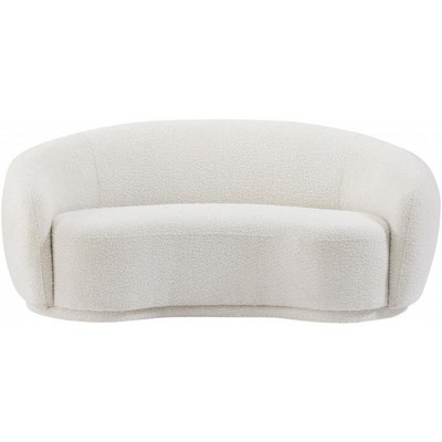 Snug Rounded Back Rich Cream Modern Boucle Sofa - Image 2