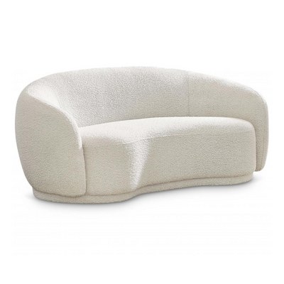 Snug Rounded Back Rich Cream Modern Boucle Sofa - Image 3