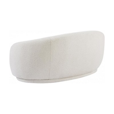 Snug Rounded Back Rich Cream Modern Boucle Sofa - Image 4