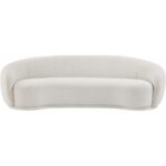Snug Rounded Back Rich Cream Modern Boucle Sofa