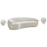 Snug Rounded Back Rich Cream Modern Boucle Sofa