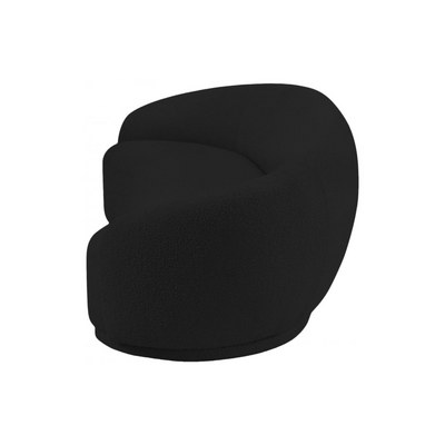 Snug Rounded Back Rich Black Modern Boucle Sofa - Image 4