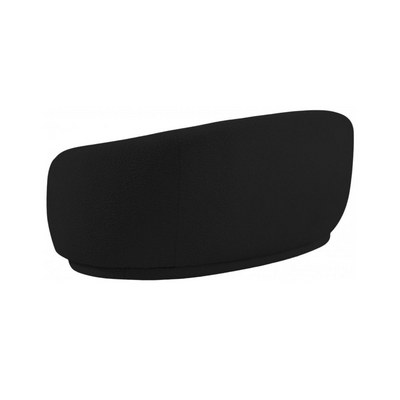 Snug Rounded Back Rich Black Modern Boucle Sofa - Image 3