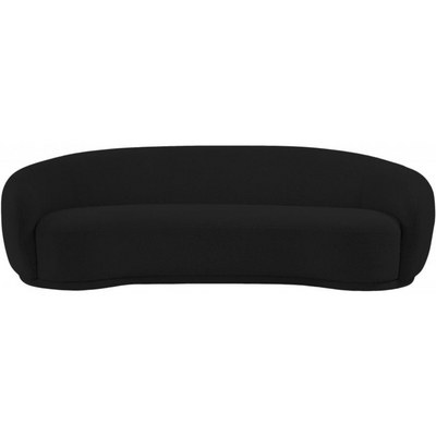 Snug Rounded Back Rich Black Modern Boucle Sofa - Image 3