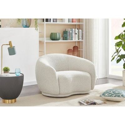 Snug Modern Rounded Back Rich Cream Boucle Sofa