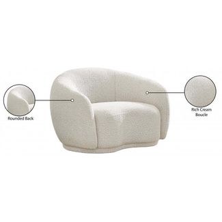 Snug Modern Rounded Back Rich Cream Boucle Sofa - Image 4