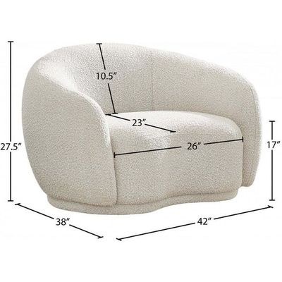 Snug Modern Rounded Back Rich Cream Boucle Sofa - Image 5