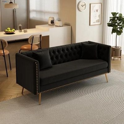Opulent Modern Sofa Elegant Velvet Seating 3 Seater Sofa Set - Image 4