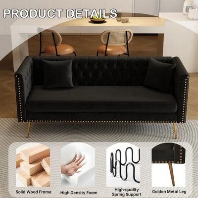 Opulent Modern Sofa Elegant Velvet Seating 3 Seater Sofa Set - Image 5