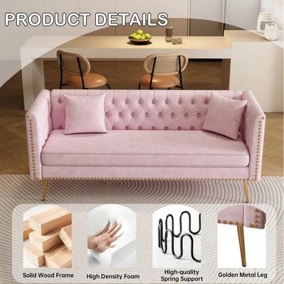 Opulent Modern Sofa Elegant Velvet Seating 3 Seater Sofa Set - Image 5