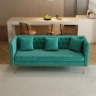 Opulent Modern Sofa Elegant Velvet Seating 3 Seater Sofa Set - Image 3
