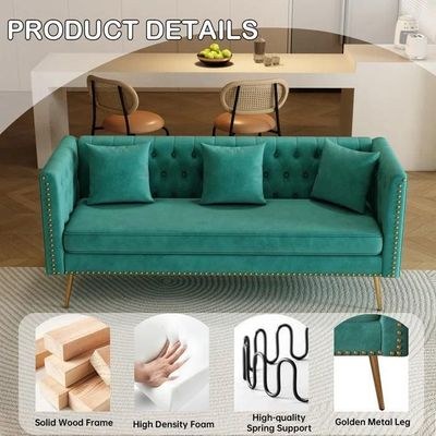 Opulent Modern Sofa Elegant Velvet Seating 3 Seater Sofa Set - Image 5