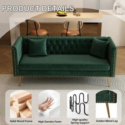 Opulent Modern Sofa Elegant Velvet Seating 3 Seater Sofa Set - Image 5