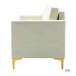 Avión Solid Wood Loveseat 2-Seater Bench with Two Cushions