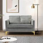 Avión Solid Wood Loveseat 2-Seater Bench with Two Cushions