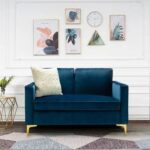 Avión Solid Wood Loveseat 2-Seater Bench with Two Cushions
