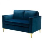 Avión Solid Wood Loveseat 2-Seater Bench with Two Cushions