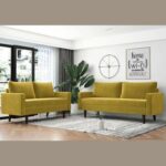 Allay Designer Handmade Velvet Fabric Solid Wood Soft & Comfortable Sofa Set
