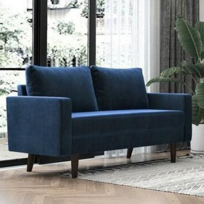Allay Designer Handmade Velvet Fabric Solid Wood Soft & Comfortable Sofa Set - Image 3