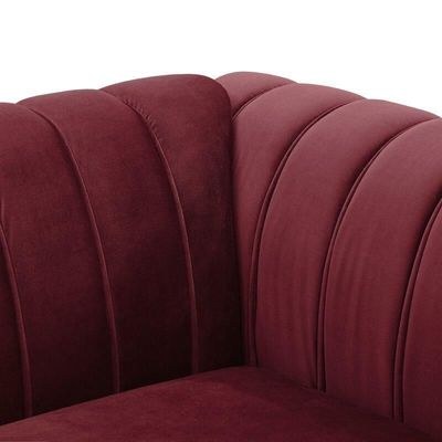 Designer Velvet Rolled Arm Chesterfield Sofa (3 Seater) - Image 5