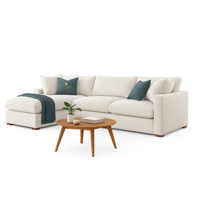 Modernize Relleno L-Shape 4 Piece Sectional Sofa Set Off White