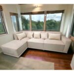 Madera Handmade Modular Sectional Sofa Set 5 Seater (Cream)