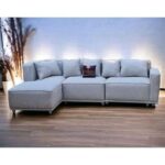 Madera Handmade Modular Sectional Sofa Set 5 Seater (Cream)