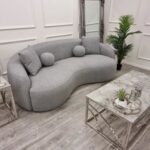 Wave Boucle Fabric Modern 3 Seater Sectional Sofa