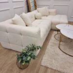 Bubble Design Tufted Boucle Fabric Modern 5 Seater Sectional Sofa