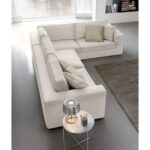 Wooden Handmade Deluxe Gimmy L-Shape Sectional Sofa Set 5 Seater (Beige)