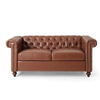 Modern Handmade Leatherette Love Seats Sofa